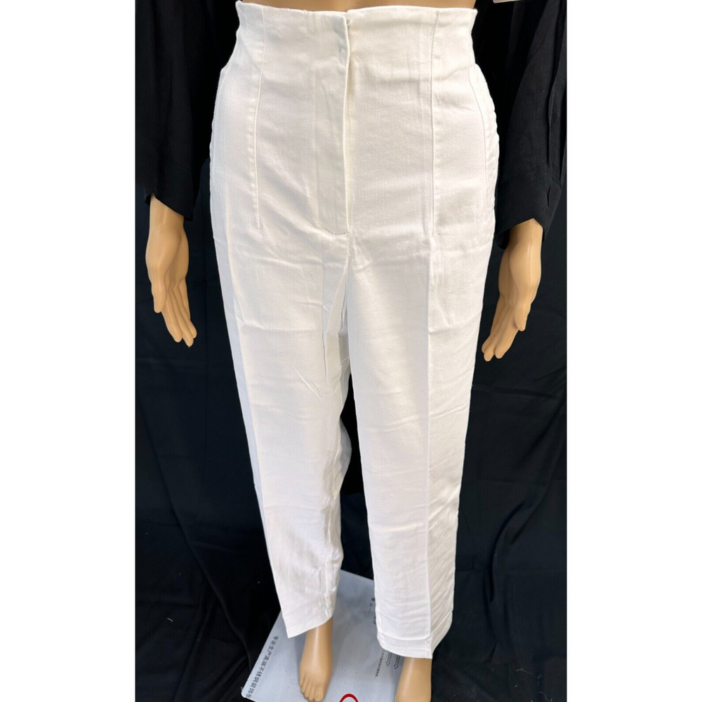 White Pants , 100% cotton, wide leg, with elastic back, 2 pocket at front